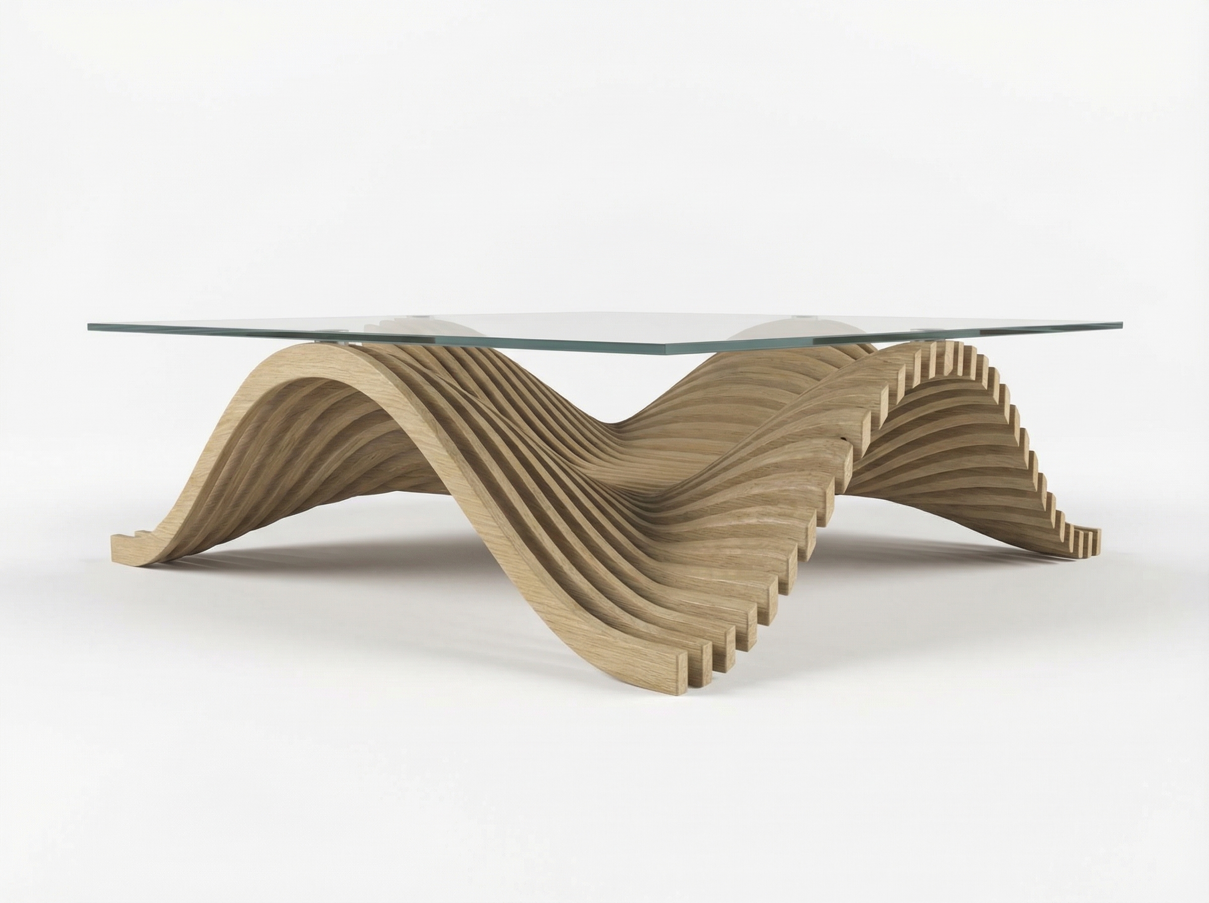 Table basse Wave, vue trois quarts